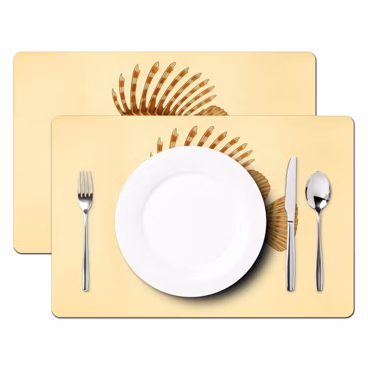 Set de table - Rayures - Poisson - Rond - Épines — 2