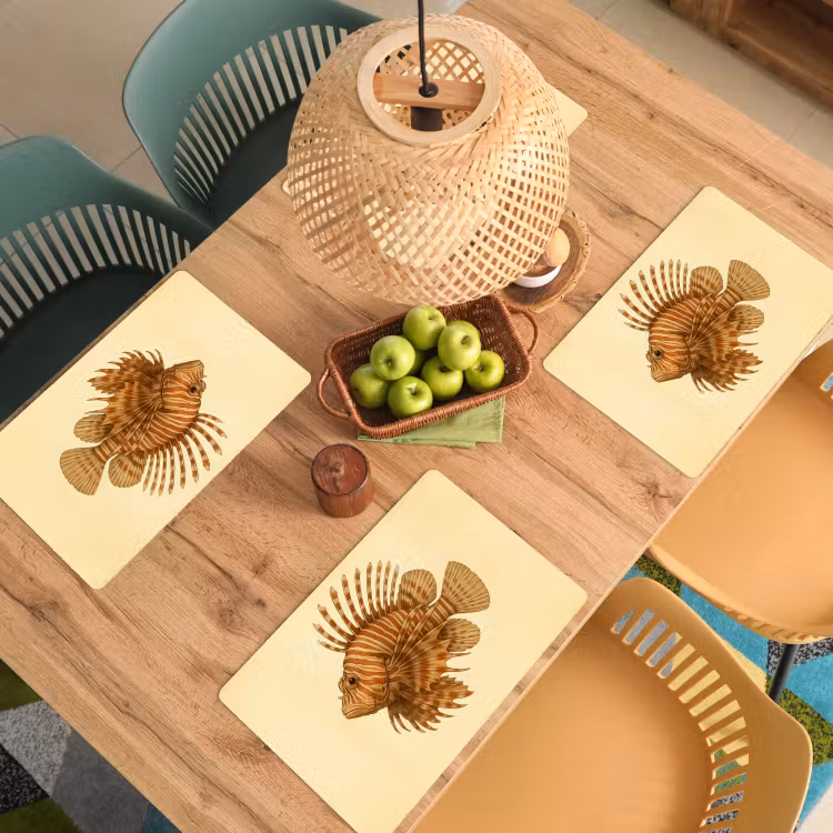 Set de table - Rayures - Poisson - Rond - Épines — 4