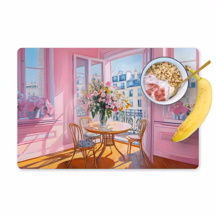 Set de table - Rose - Ville - Fleurs — 1