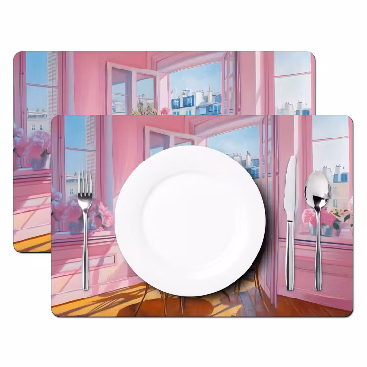 Set de table - Rose - Ville - Fleurs — 2