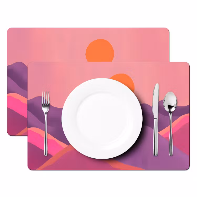 Set de table - Soleil - Collines - Violet - Abstrait — 2