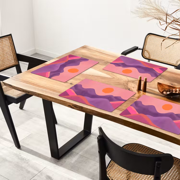 Set de table - Soleil - Collines - Violet - Abstrait — 3