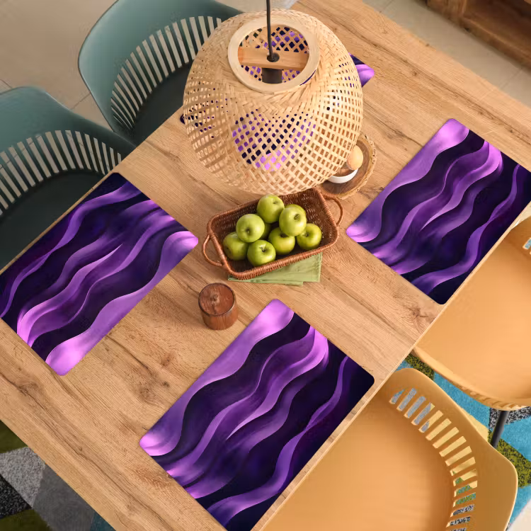 Set de table - Vagues - Abstrait - Violet — 4