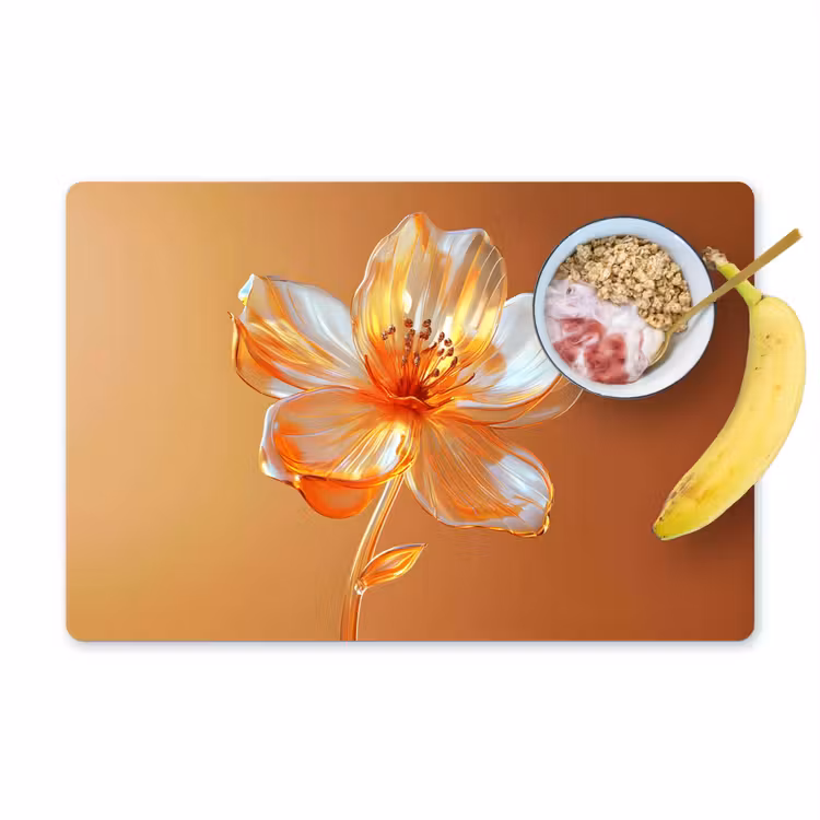 Set de table - Verres - Fleur - Orange — 1