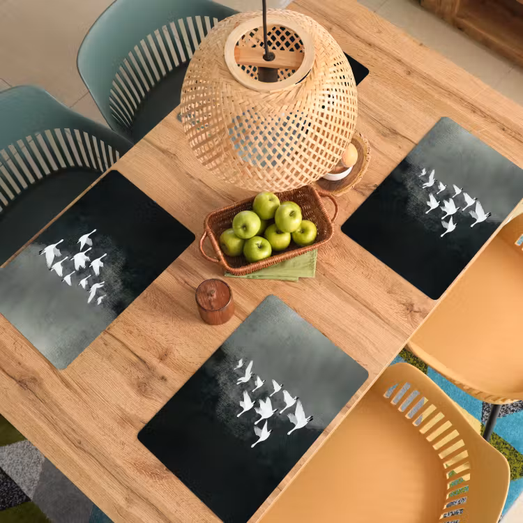 Set de table - Oiseau - Japandi - Vert — 4