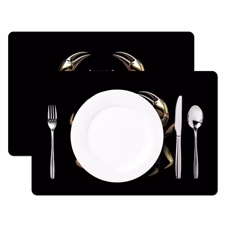 Set de table - Or - Crabe - Animaux - Noir — 2