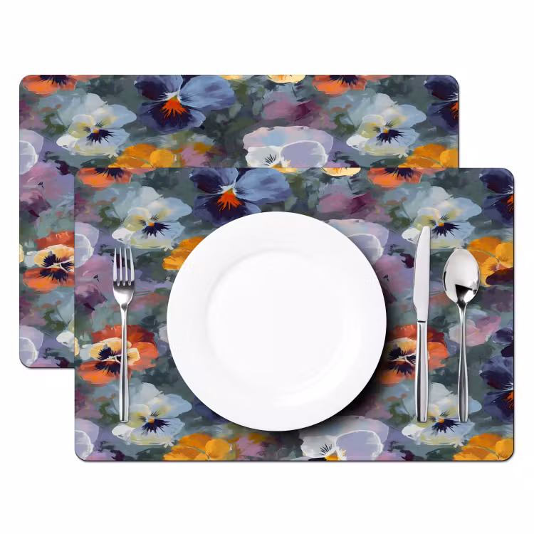 Set de table - Pastel - Violets - Vert - Motif — 2
