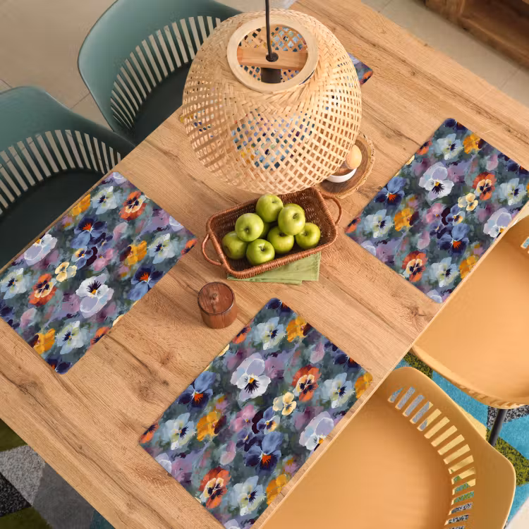 Set de table - Pastel - Violets - Vert - Motif — 4