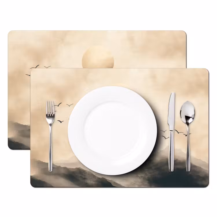 Set de table - Paysage - Japandi - oiseau — 2