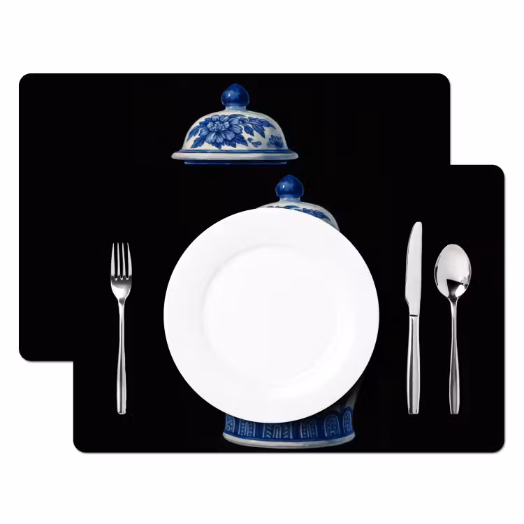 Set de table - Pot - Bleu de Delft - Fleurs — 2