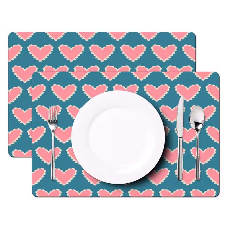 Set de table - Retro - Coeurs - Motif — 2