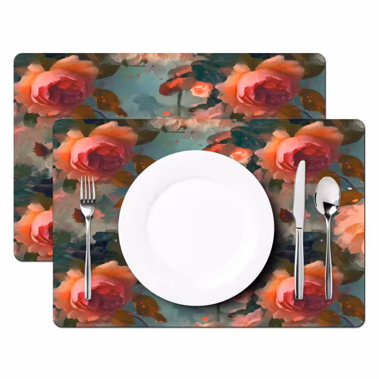 Set de table - Rose - Motif - Fleurs — 2