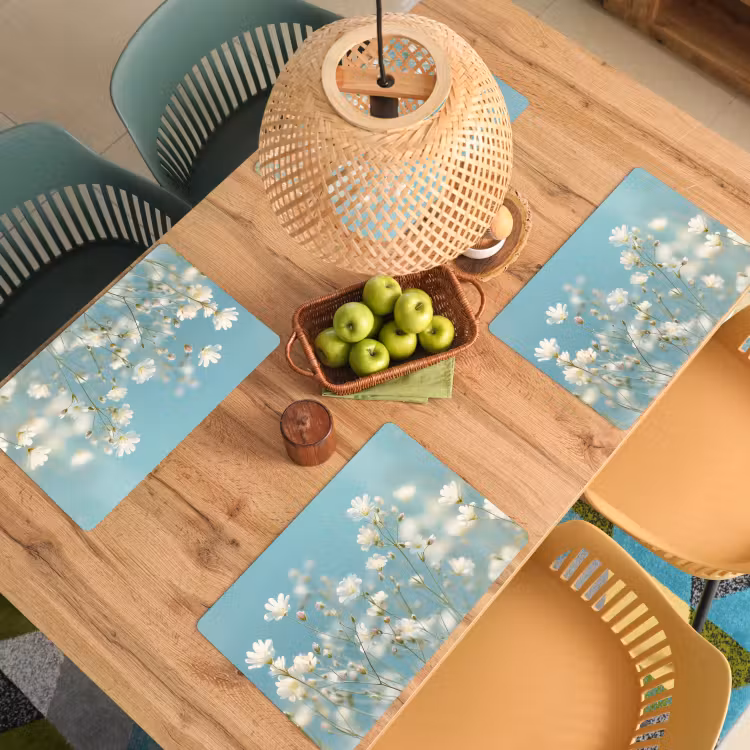 Set de table - Tiges - Fleurs - Air - Blanc — 4