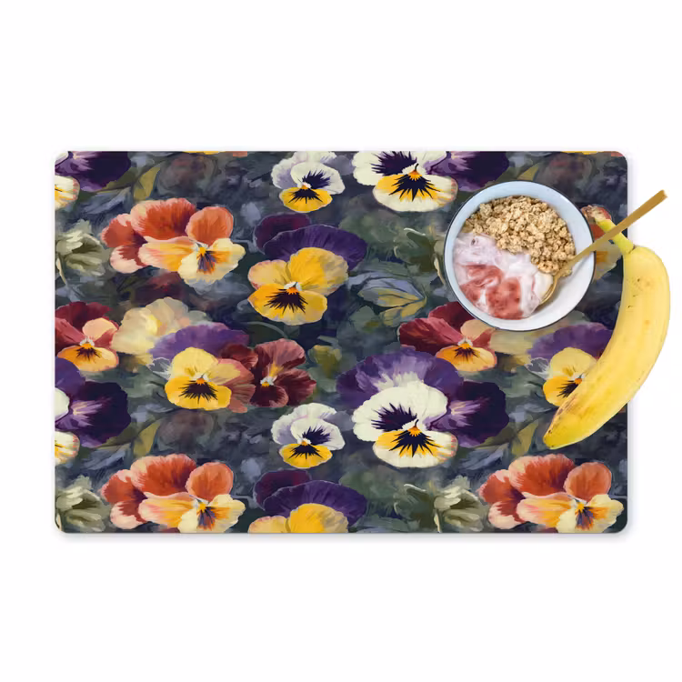 Set de table - Violettes - Pourpre - Jaune - Vert — 1