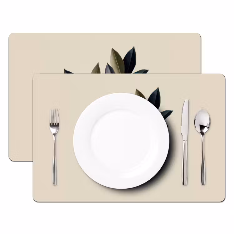 Set de table - Ovale - Vert olive - Simple — 2