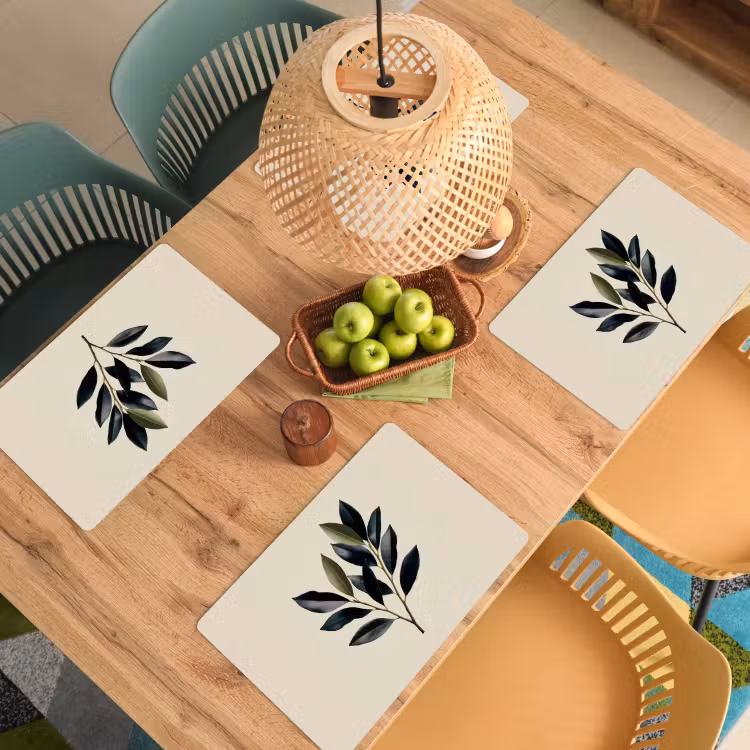 Set de table - Ovale - Vert olive - Simple — 4
