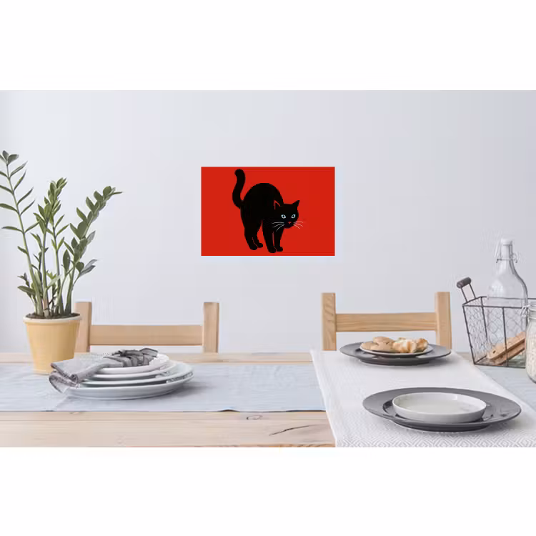 Sticker mural - Chat - Noir - Queue — 3