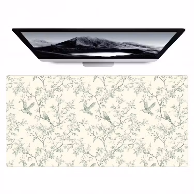 Sous main bureau - Classique - Oiseaux - Vert — 1