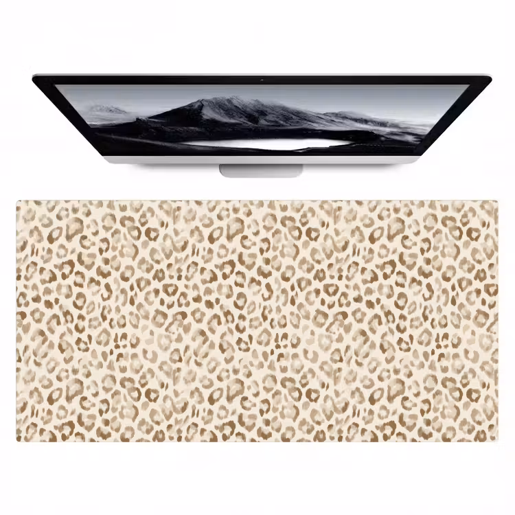 Sous main bureau - Léopard - Classique - Beige — 1