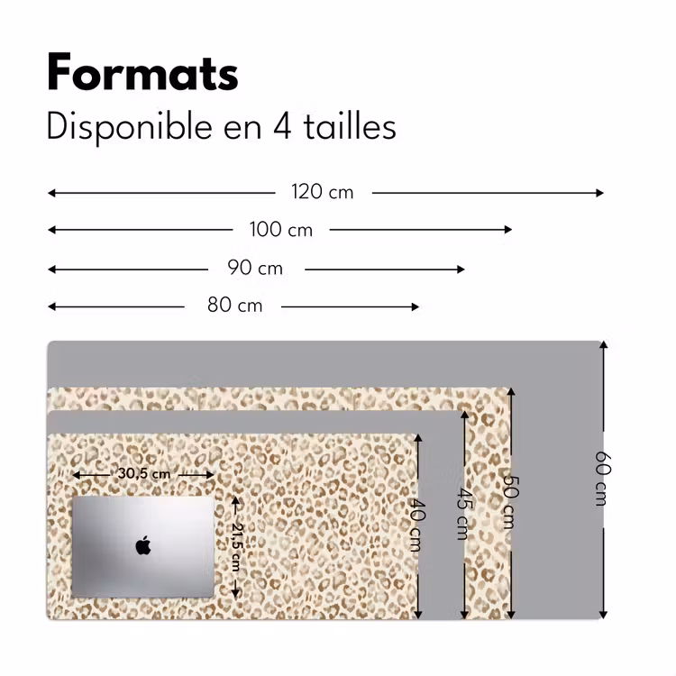 Sous main bureau - Léopard - Classique - Beige — 8