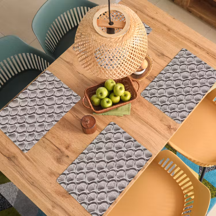 Set de table - Sable - Forme de coquillage - Gris — 4