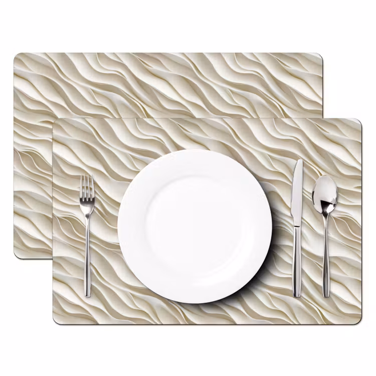 Set de table - Vagues - Blanc - Minimaliste — 2