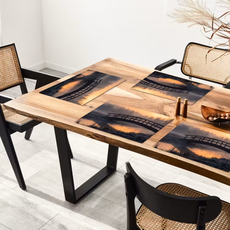 Set de table - Pont - Brouillard - Arbres - Eau — 3
