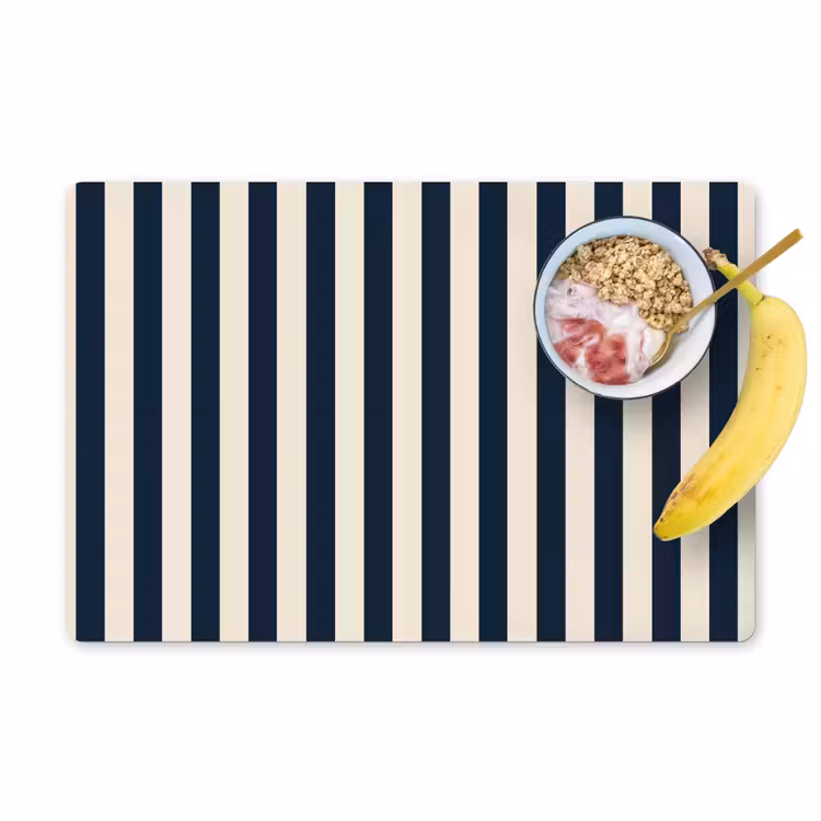 Set de table - Rayures verticales - Bleu - Crème — 1