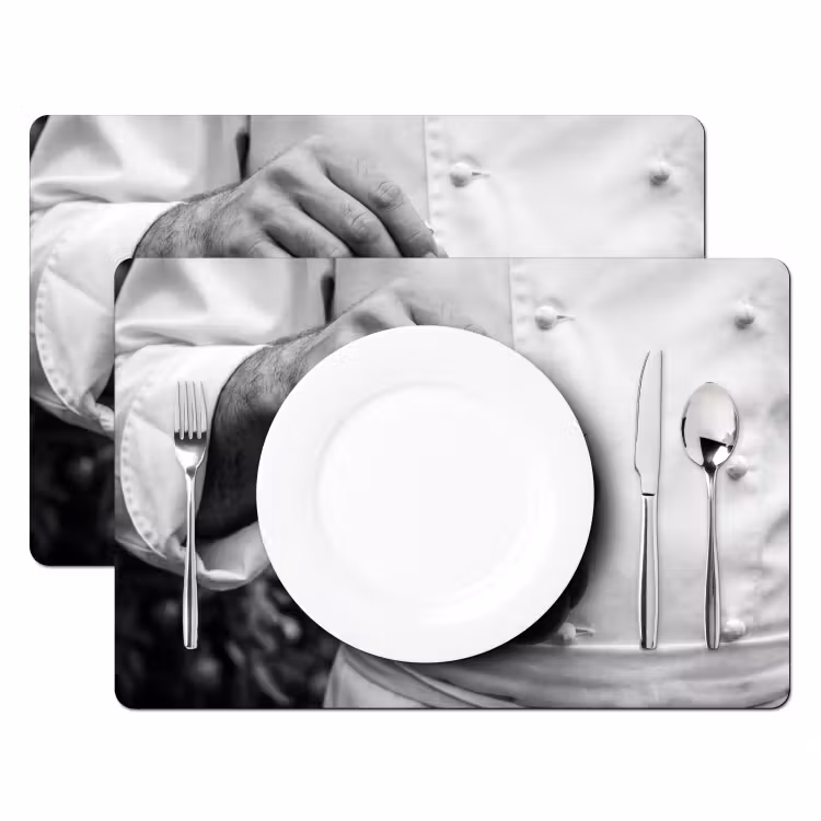 Set de table - Tomates - Chef - Noir - Blanc — 2