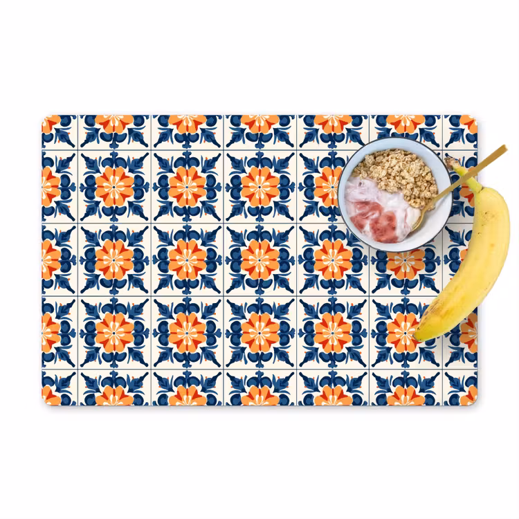 Set de table - Traditionnel - Carrelage - Orange — 1