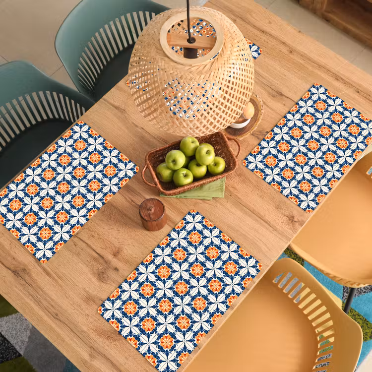 Set de table - Traditionnel - Carrelage - Orange — 4