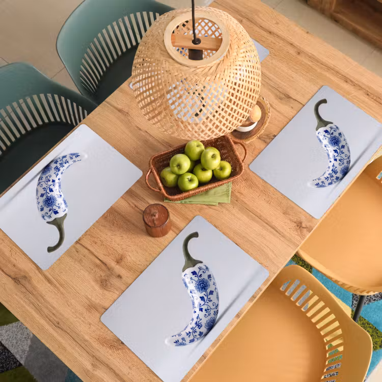 Set de table - Piment - Céramique - Bleu — 4