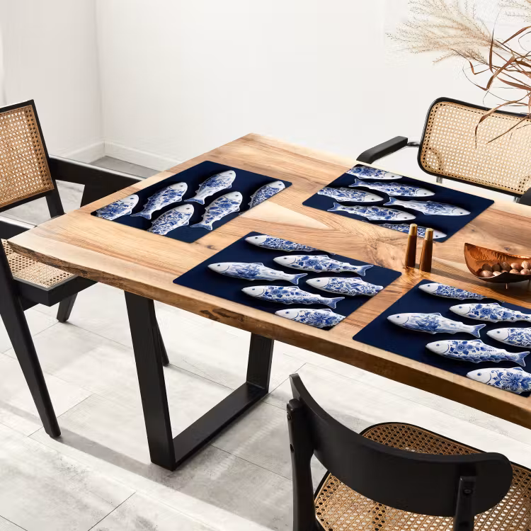 Set de table - Poisson - Delftware - Céramique — 3