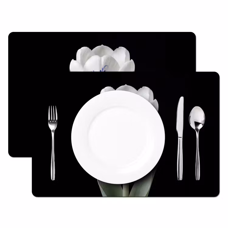 Set de table - Tulipe - Motif - Bleu — 2