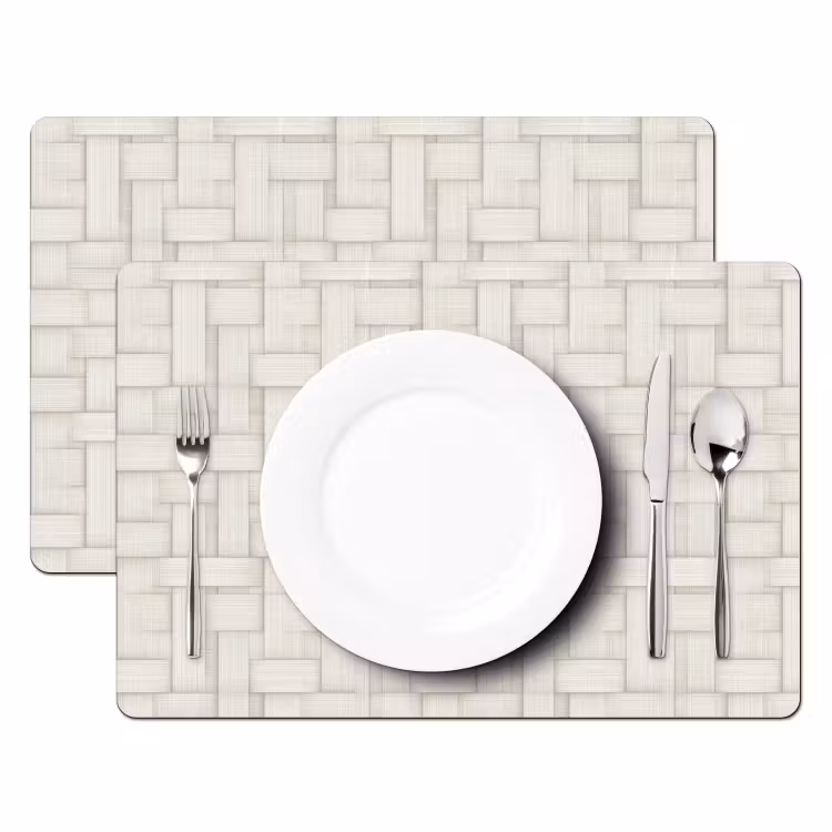 Set de table - Vannerie - Rayures - Beige — 2