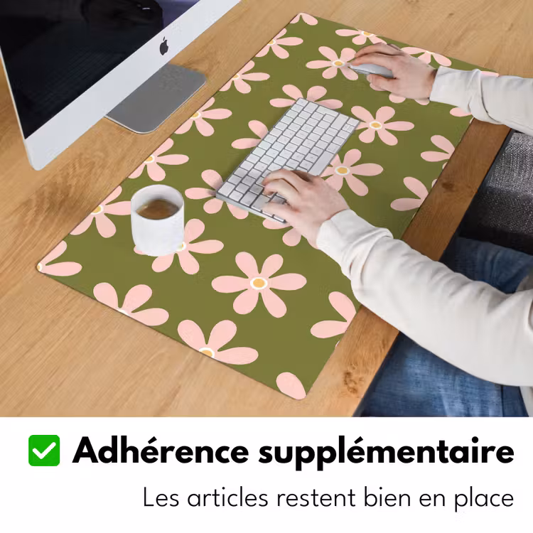 Sous main bureau - Fleur - Moderne - Vert — 6