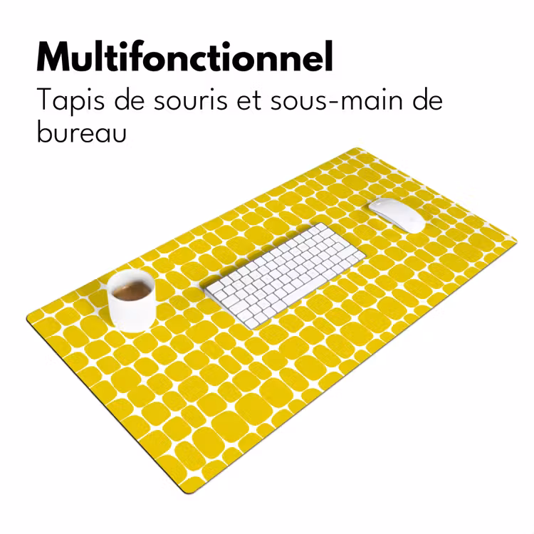 Sous main bureau - Points - Moderne - Jaune — 7