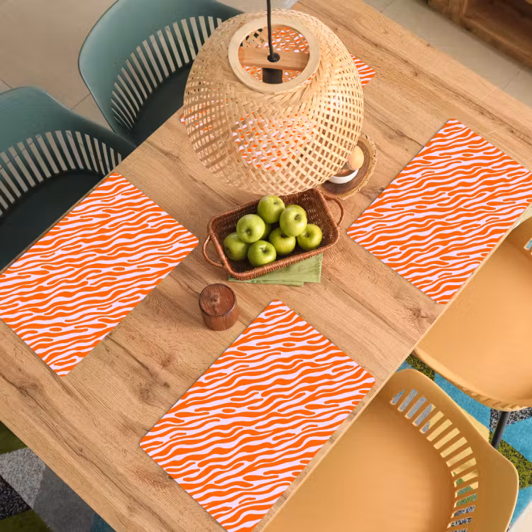 Set de table - Rayures - Dynamique - Orange — 4