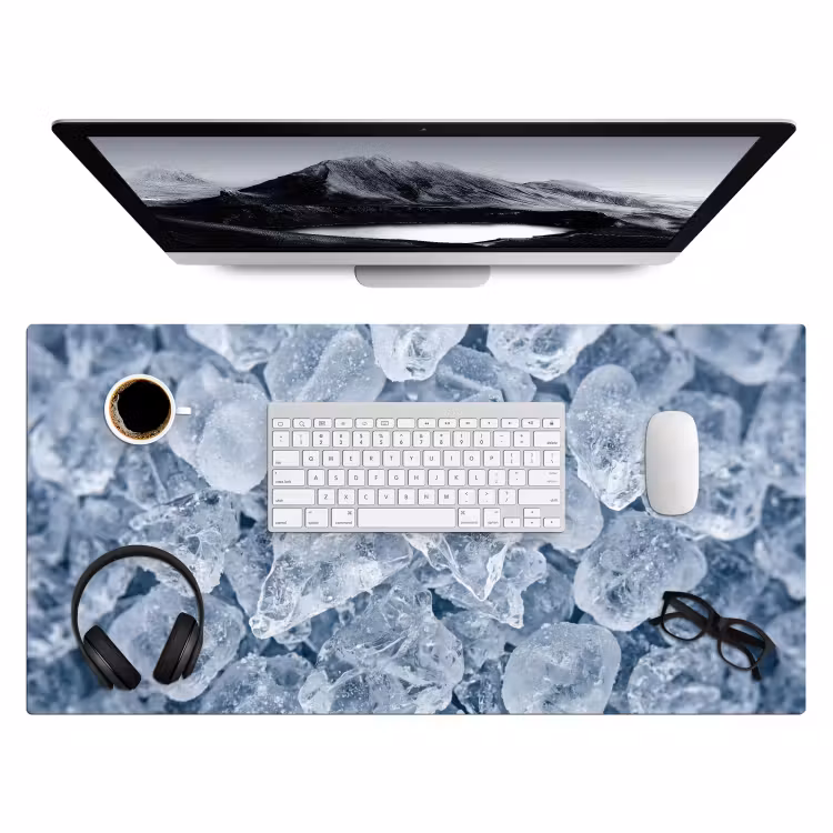Sous main bureau - Glaçons - Eau - Bleu — 4