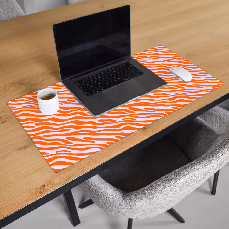Sous main bureau - Rayures - Dynamique - Orange — 3