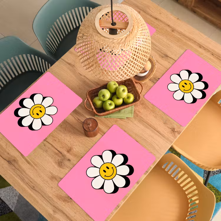 Set de table - Smiley - Fleur - Rose — 4