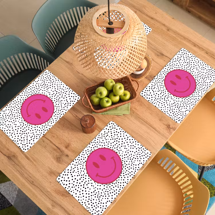 Set de table - Smiley - Rose - Points — 4