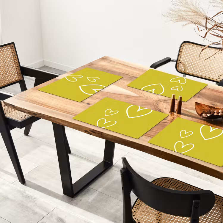 Set de table - Vert - Cœurs - Blanc — 3