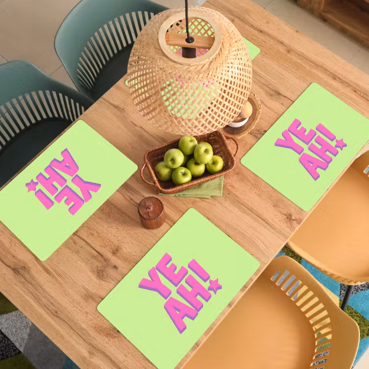 Set de table - Vert - Néon - Citation — 4