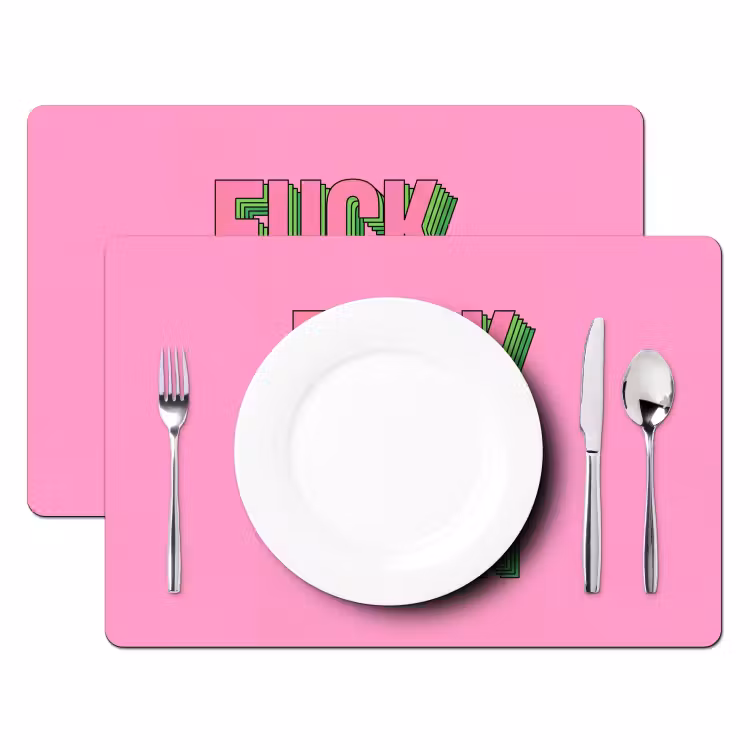 Set de table - Texte - gras - rose — 2