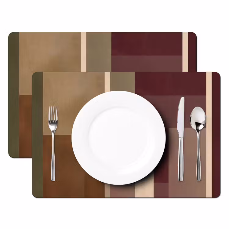 Set de table - Plaines - Abstrait - Bordeaux - Lignes — 2