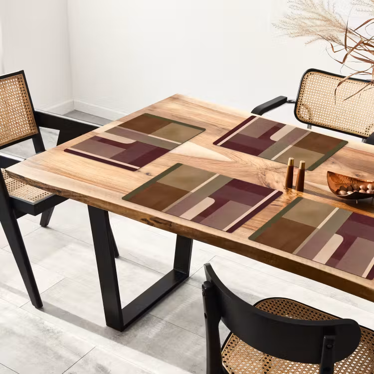 Set de table - Plaines - Abstrait - Bordeaux - Lignes — 3