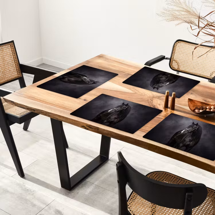 Set de table - Portrait - Cheval - Noir — 3