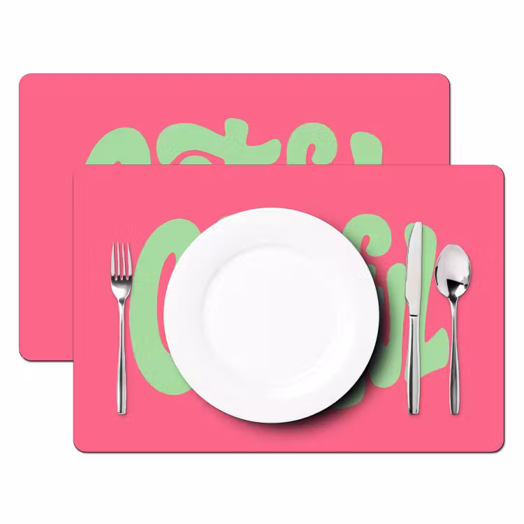 Set de table - Reconnaissant - Vert - Graphique - Fluide — 2