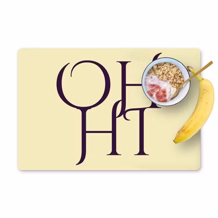 Set de table - Oh hi - Jaune - Monogramme — 1